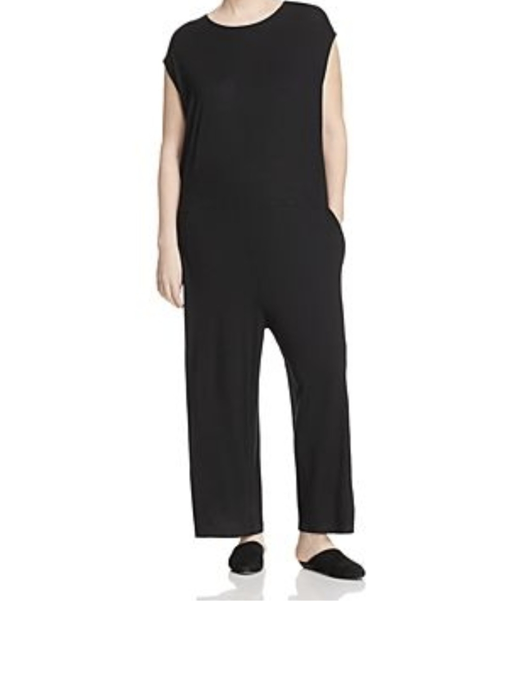 Eileen Fisher Womens Jumpsuit Pants Suit Quiet Luxury Minimalist Wide Leg Large